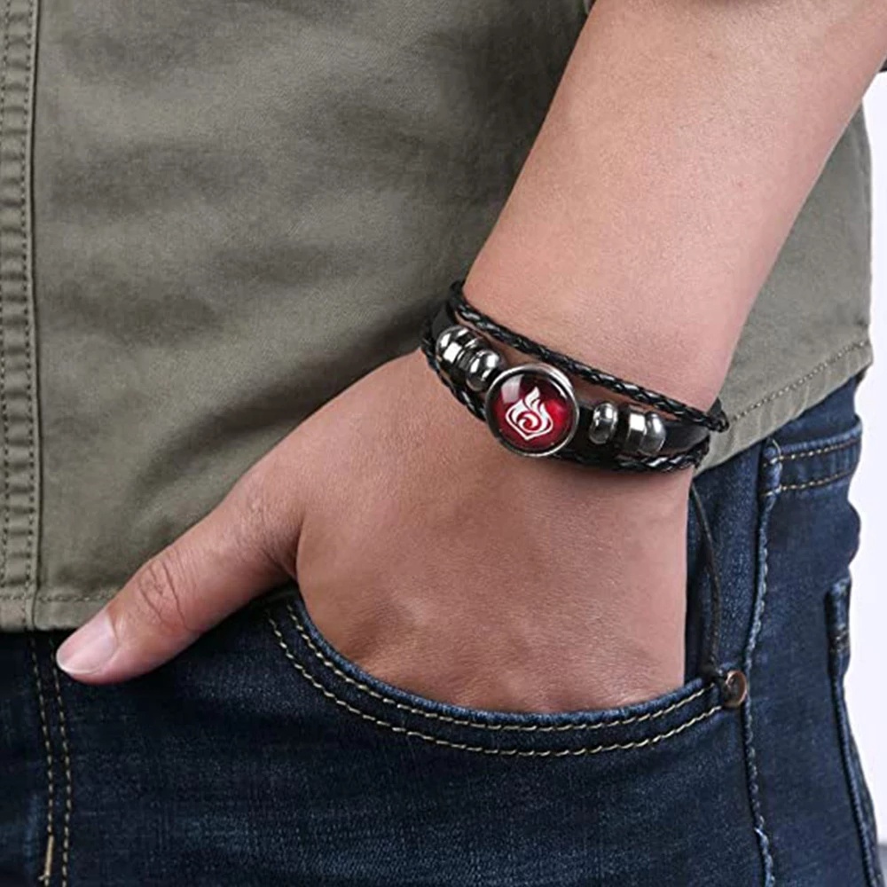 Vòng Tay Da Phát Sáng Trong Bóng Tối Nhiều Lớp Họa Tiết Anime Cho Nam