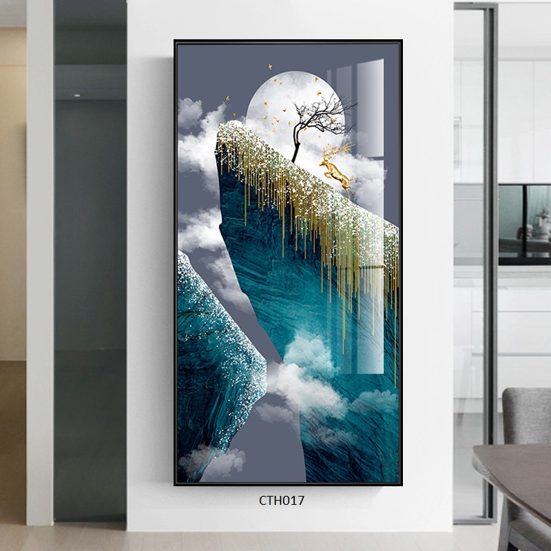 Tranh Tráng Gương Treo Tường, Hình Hươu Tài Lộc Phong Thủy  Dùng Trang Trí Nhà Cửa, Làm Quà Tặng -Simplehouse