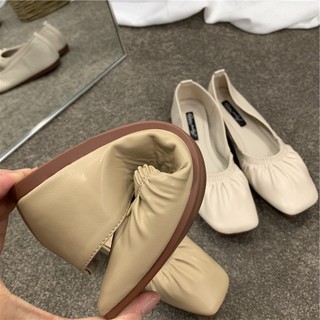 (HÀNG SẴN ) giày bệt happy feeling bo chun da mềm kiểu dáng basic