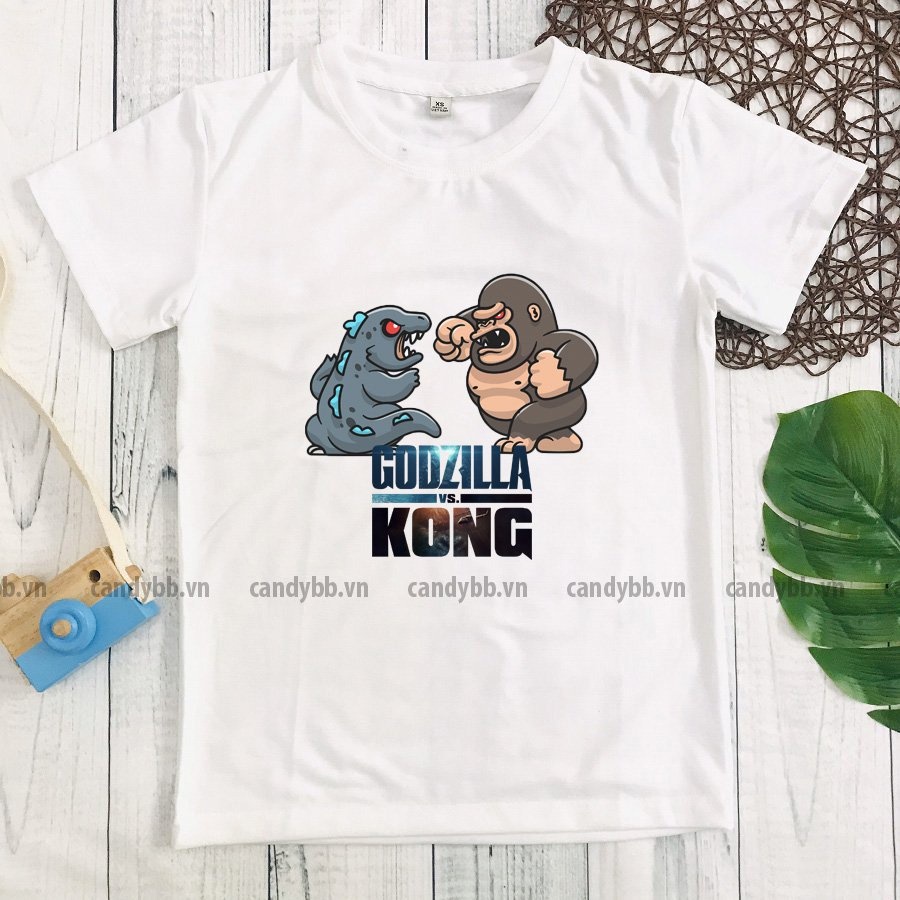 Áo thun Godzilla -Kong bé trai siêu ngầu