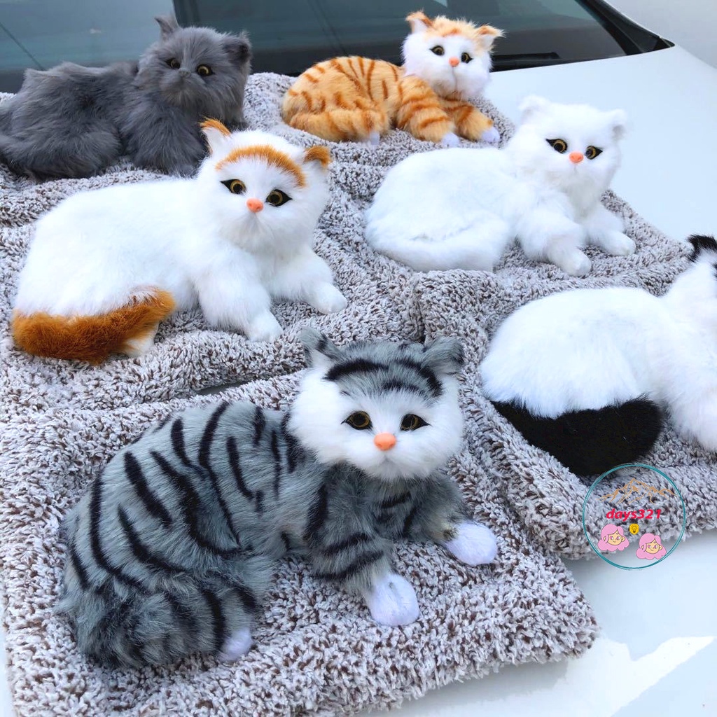 MÈO Thú bông GIỐNG THẬT 99%  sói gấu lõi than hoạt tính lọc không khí khử mùi trang trí xe hơi ô tô