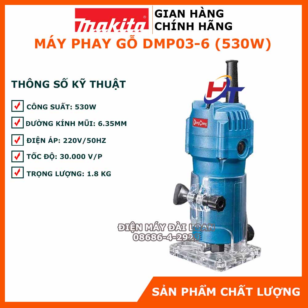 Máy Soi Mộng (Phay Alu Phay Gỗ) Dongcheng DMP03-6 [Chính Hãng]