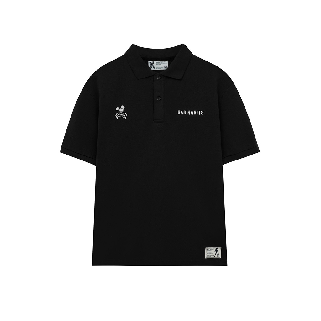 Áo Polo Nam Nữ Bad Habits ESSENTIAL POLO BLACK - Local Brand Chính Hãng
