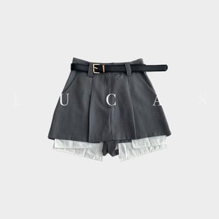 Chân váy cc ghi dáng a ngắn basic