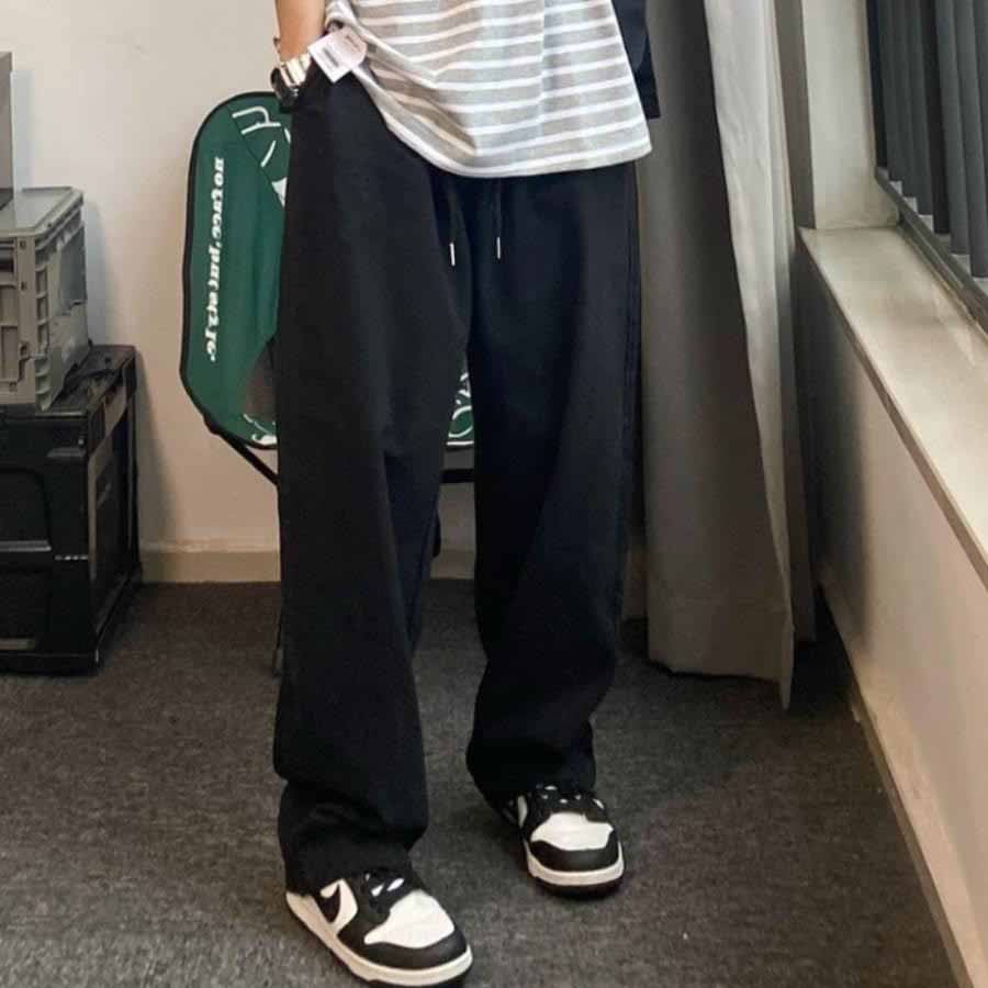 Quần Jogger Baggy kaki Dáng Suông Dài ống rộng - Chất Vải Kaki Kiểu Thể Thao UNISEX bốn Màu Đen,rêu,be,xám. 03x | BigBuy360 - bigbuy360.vn