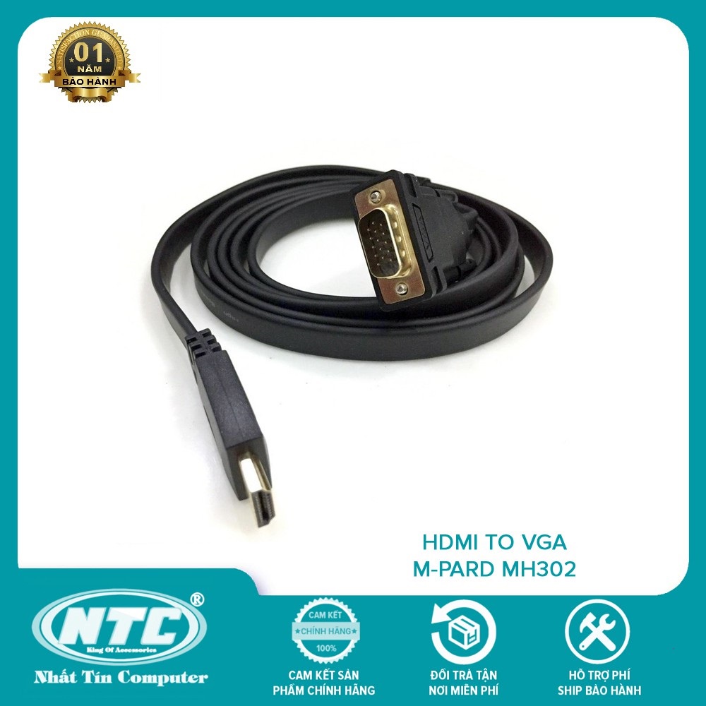 Cáp chuyển tín hiệu từ HDMI qua VGA MH302 / MD001 M-PARD hỗ trợ âm thanh và hình chất lượng cao (2 loại tùy chọn)