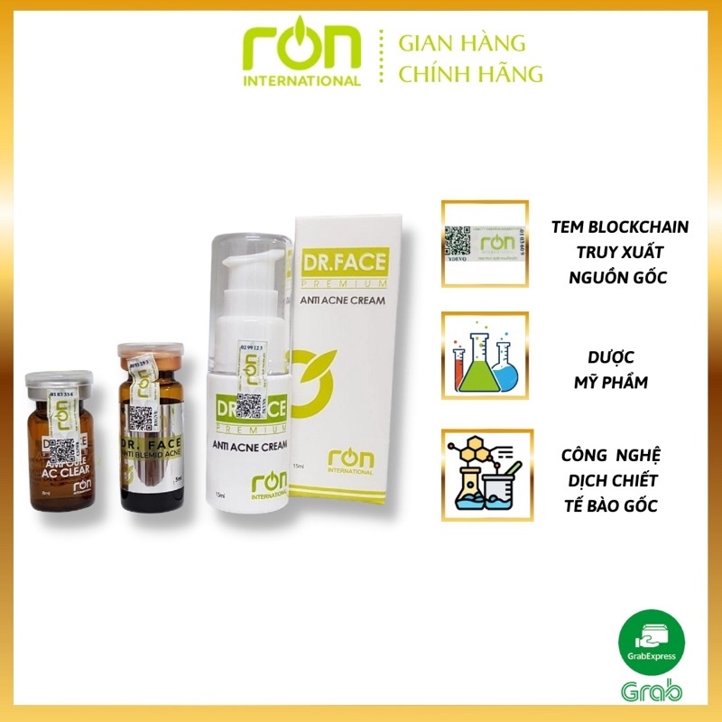 Combo Bộ 3 Giảm Mụn Dr. Face Anti Blemid Acne - Ron International