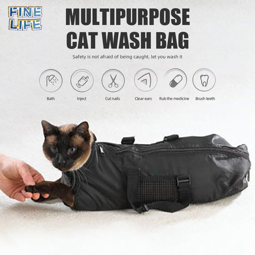 Cat Restraint Bags Nail Trim Grooming Bathing Muzzle Examining Pet Supply