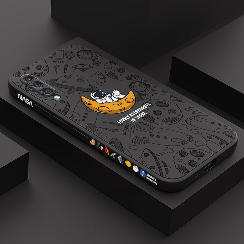 ốp lưng Samsung a7 2018 a50 a50s a30s a70 a750 Ốp Điện Thoại Silicone TPU Mềm Họa Tiết Phi Hành Gia Có Dây Đeo Cho Samsung a7 2018 a50 a50s a30s a70 a750