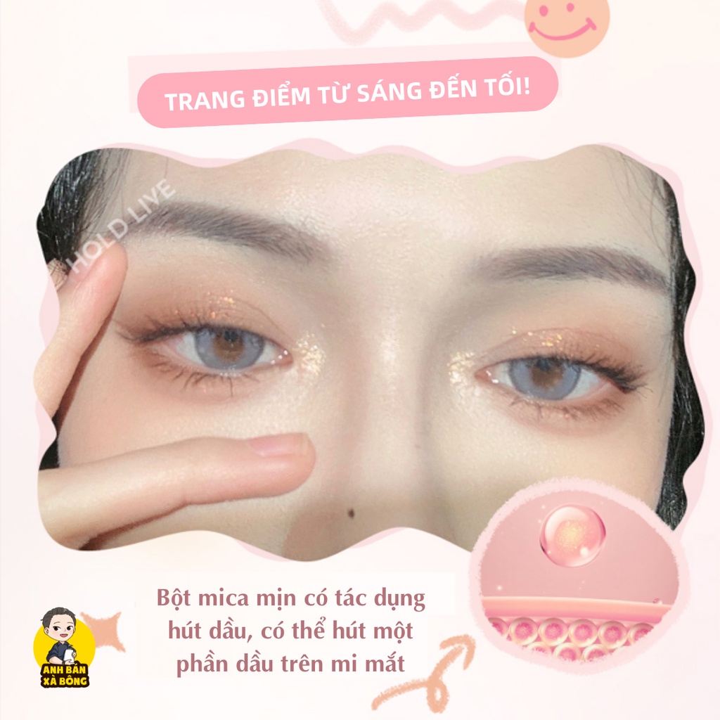 Bảng Phấn Mắt 06 Ô Màu Nhũ Lì HOLD LIVE 6-Color Twilight Graffiti Eyeshadow Palette HL593