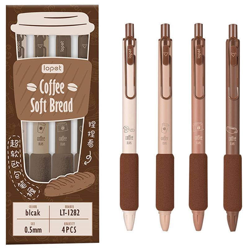 Set 4 Bút Bi Tạo Hình Cappuccino Mocha Trung Tính Dễ Thương