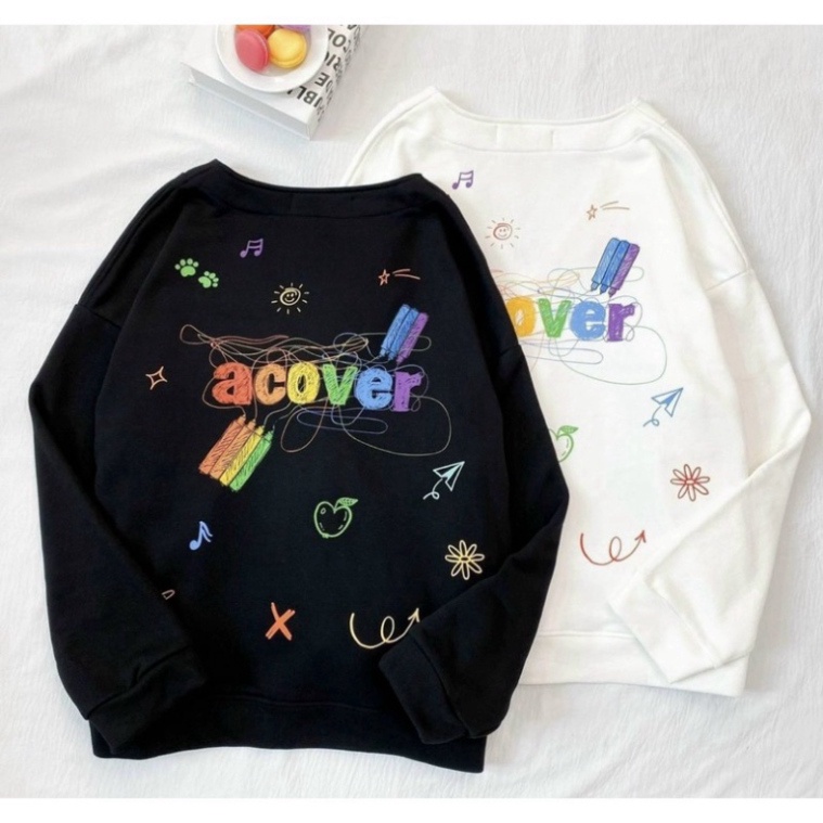 Áo Khoác Cardigan ACOVER Phối Hoạ Tiết Dễ Thương GKT59