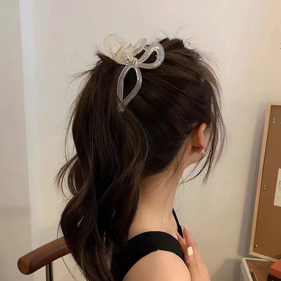 1 Kẹp Tóc Càng Cua Lớn Bằng Acrylic Màu Trơn Thanh Lịch Cho Nữ
