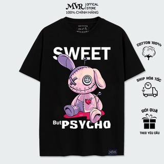 Áo Streetwear Thỏ Hồng Bunny Rabbit Đáng Yêu Ngọt Ngào Sweet But Psycho Thun Cotton Dầy Mát