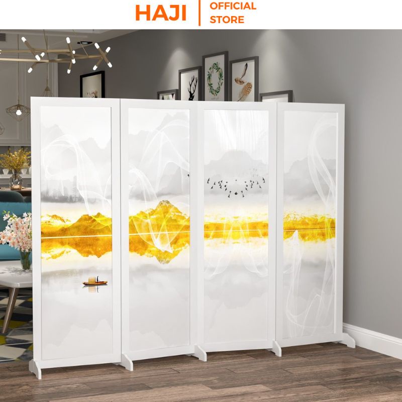 Vách ngăn phong thuỷ di động cho phòng khách nhà hàng spa sang trọng Bình phong in HAJI hiện đại ( CHỈ BÁN TỪ 2 TẤM)