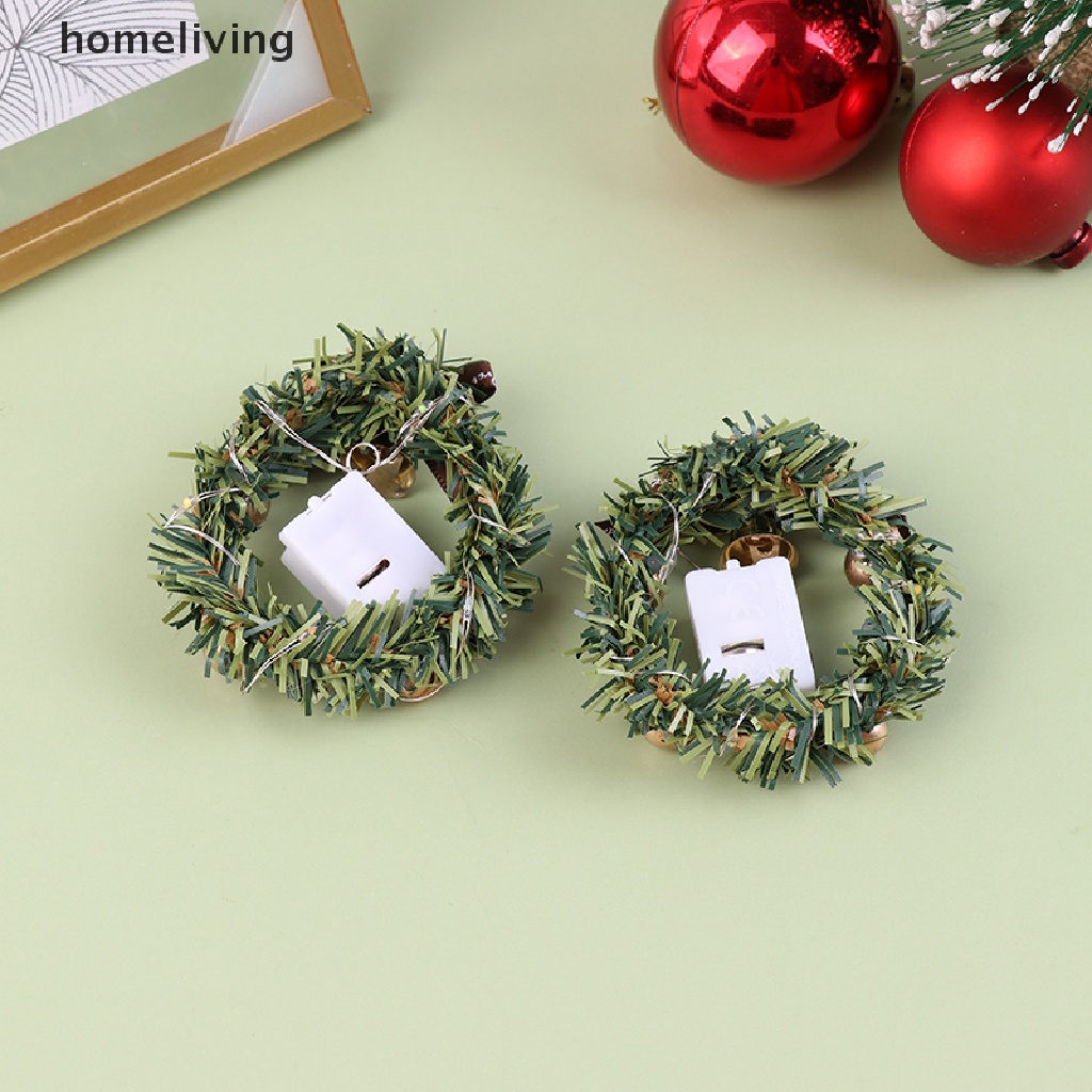 Vòng Hoa Giáng Sinh Có Đèn Tỉ Lệ 1: 12 1 / 6 Trang Trí Nhà Búp Bê