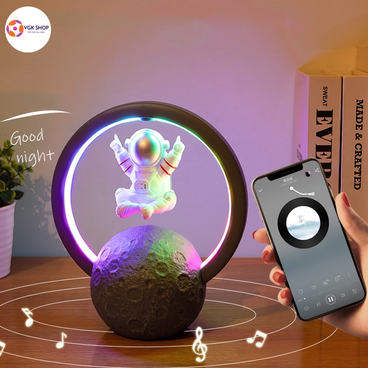 Loa Bluetooth Không Dây LED Thay Đổi Theo Nhạc Kiêm Đèn Ngủ, Loa Bluetooth Phi Hành Gia Bay 5.0 Cao Cấp Siêu Bass