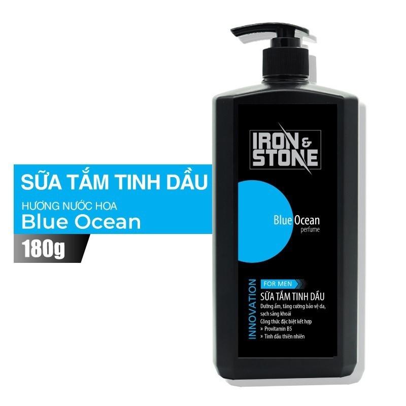 Sữa tắm/Dầu Gội  tinh dầu IRON & STONE Innovation hương Blue Ocean 180g dành cho nam