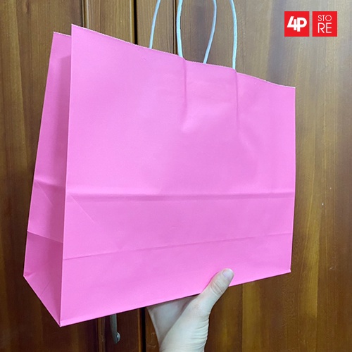 01 TÚI GIẤY KRAFT HỒNG 32 X 24 X 11 CM  - HỎA TỐC