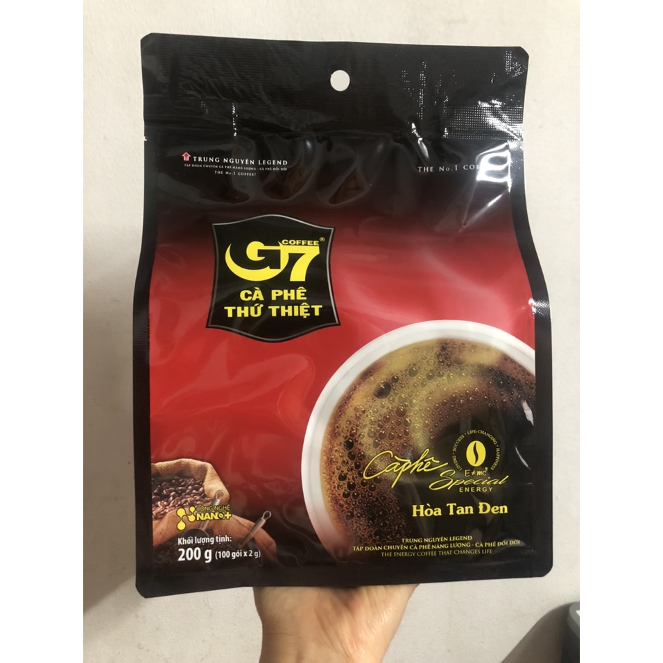 Cà phê G7 Đen Không Đường hộp 15 gói - CF Hoà Tan Trung Nguyên