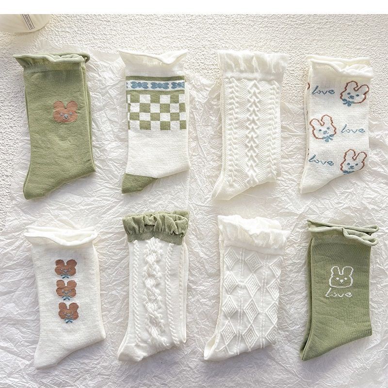 Vớ Cổ Trung Trung Bình In Họa Tiết Dễ Thương Thời Trang Xuân Hè Cho Học Sinh