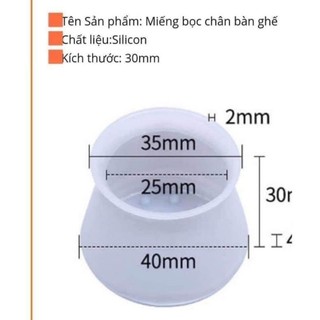 Sét 4 chân BỌC CHÂN GHẾ SILICON