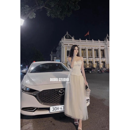 Set áo cup ren mix chân váy