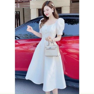 Đầm tiệc tiểu thư, đầm trắng xòe siêu xinh