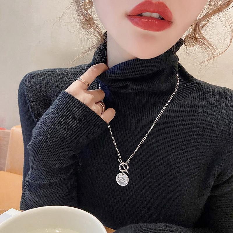 Áo Cổ Cao Tay Dài Thời Trang Thu Đông Dành Cho Nữ