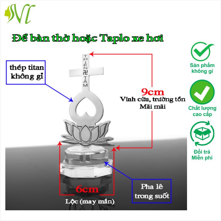 Mặt dây chuyền phong thuỷ treo nhà treo xe hơi Thiên Tâm Đạo Người Đẹp Vì Lụa không đen xài nước tốt