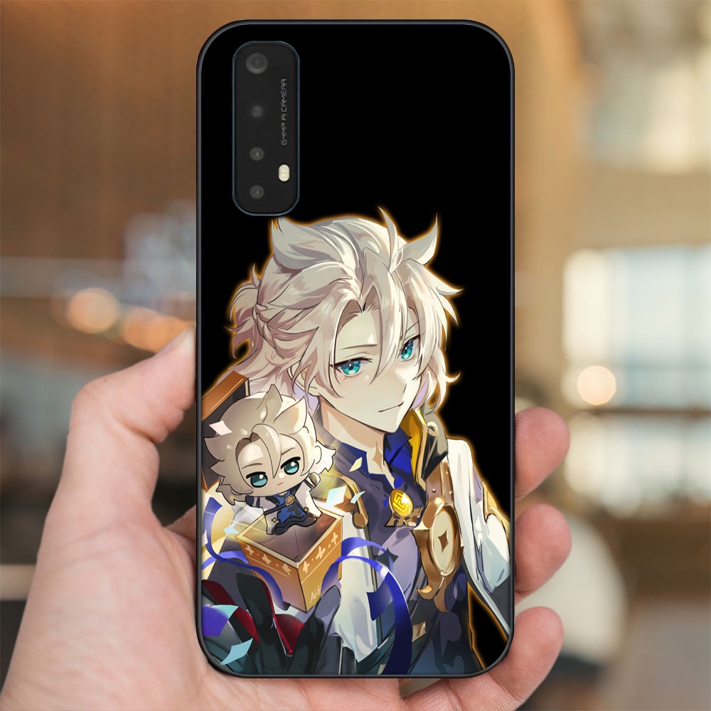 Ốp lưng Realme 7 viền đen in hình Albedo Genshin Impact