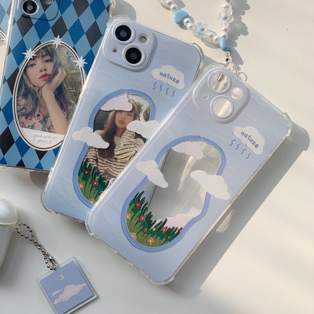 Ốp lưng iphone trong lồng ảnh hình trời xanh mây trắng 7/7plus/8/8plus/x/xr/xs/11/12/13/14/pro/max