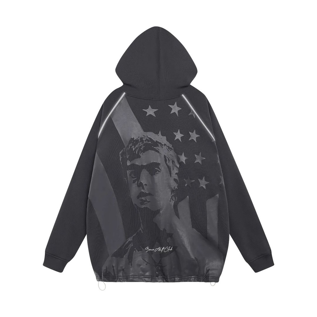 Áo Hoodie chân cua Local Brand Banawa form rộng nam nữ unisex có nón trùm đầu - Usa Hoodie - Màu Đen