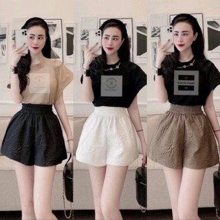 Quần short nữ dập nổi 3D xốp phồng xinh xắn