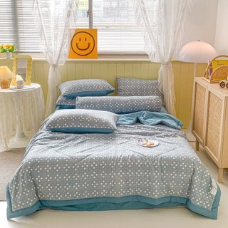 Sét cotton đũi chăn ga gối 5 món