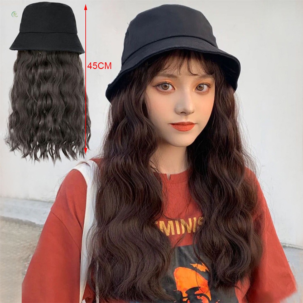 Mũ Đội Tóc Giả Dài Gợn Sóng Tự Nhiên Có Thể Tháo Rời Cho Nữ