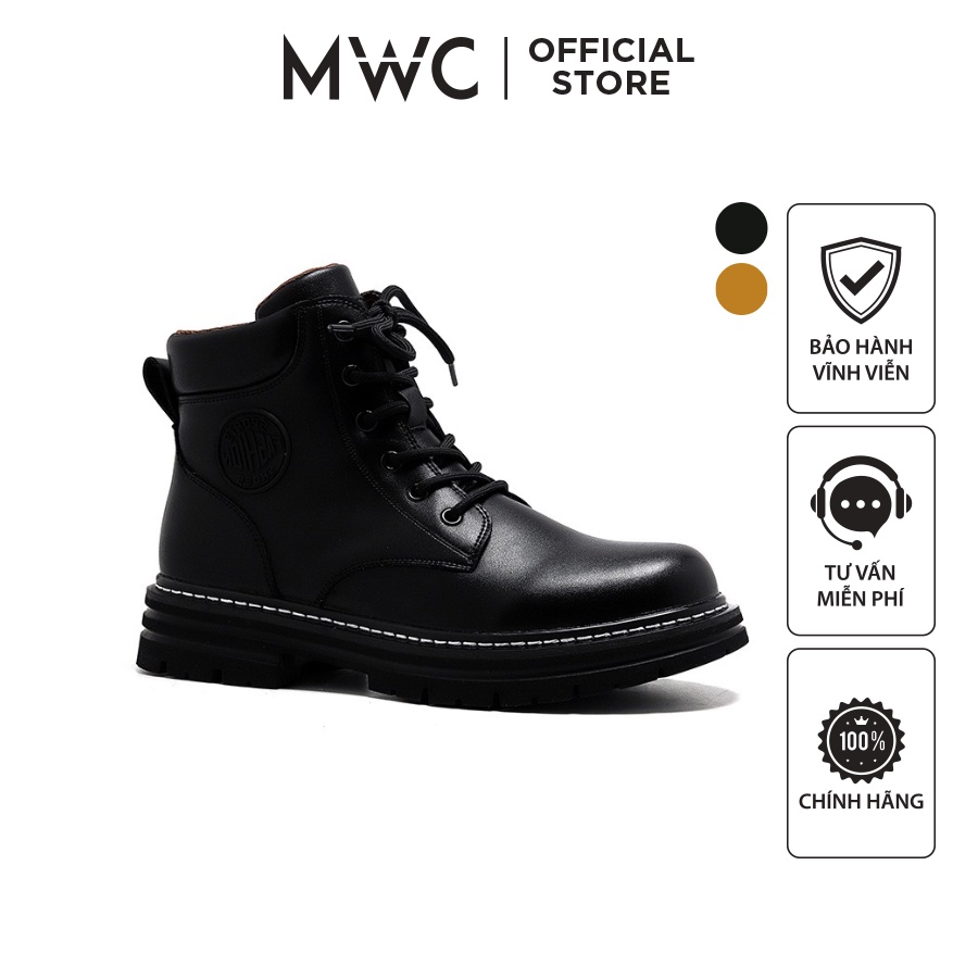 Giày Boot Nam MWC 8038 Giày Boot Nam Da Mềm Cao Cấp Cổ Cao Đế Cao Phối Dây Kiểu Dáng Năng Động Thời Trang