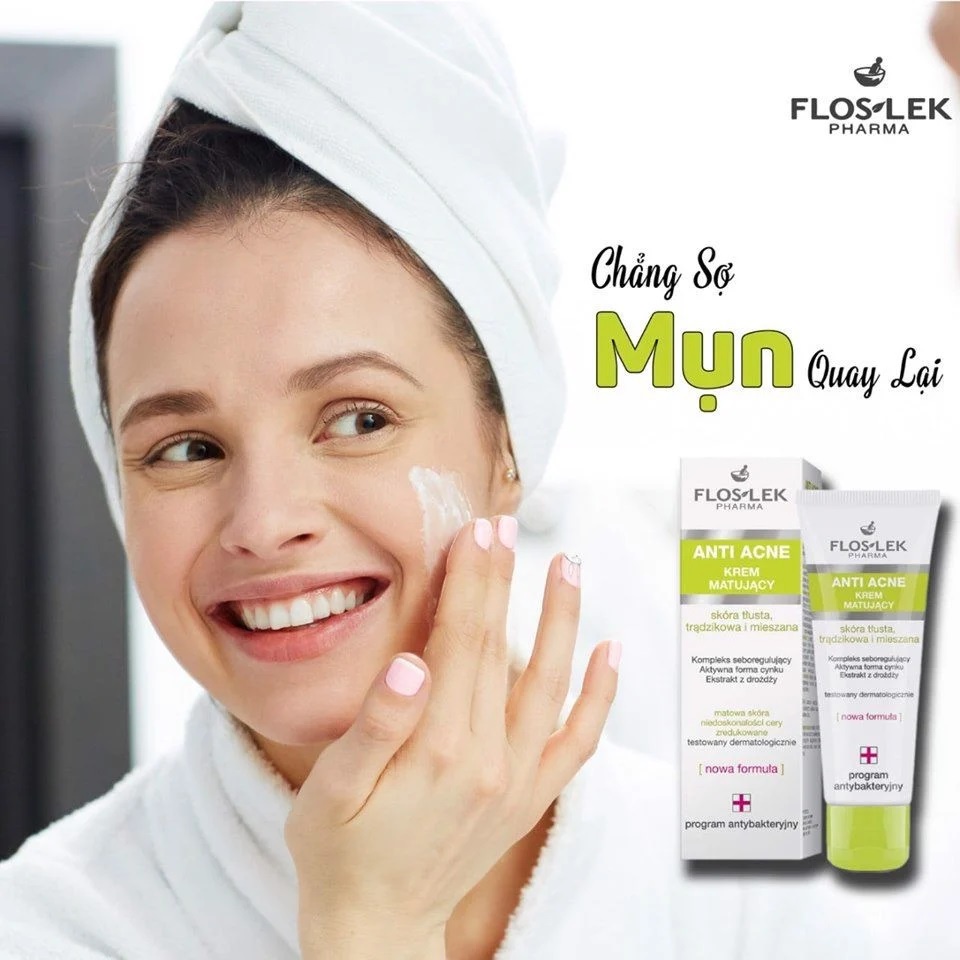 [Mẫu mới] Kem dưỡng kiềm dầu Floslek Anti Acne Mattifying Cream 50ml