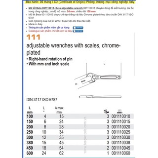 🇮🇹 mỏ lết Beta 6” Italy- Hàng bãi
