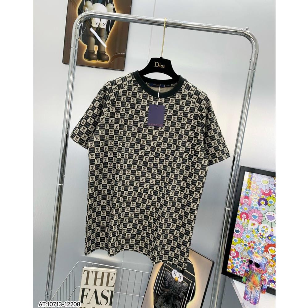 Áo Phông caro logo LV hàng cao cấp - Áo thun nam LV siêu đẹp