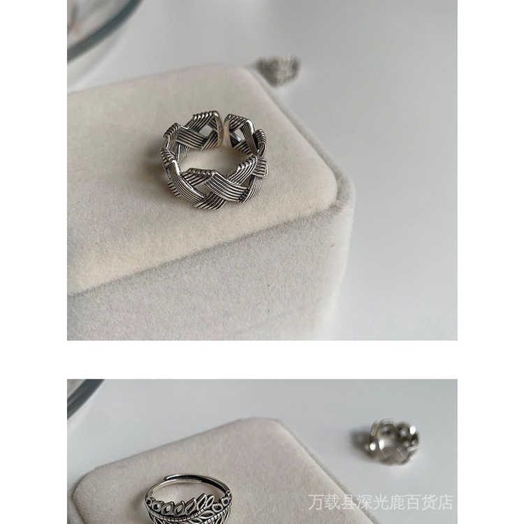 Nhẫn Hình Lá Mây Đan Rỗng Phong Cách Punk Đường Phố Cá Tính Thời Trang Cho Nữ Haobing boutiqu