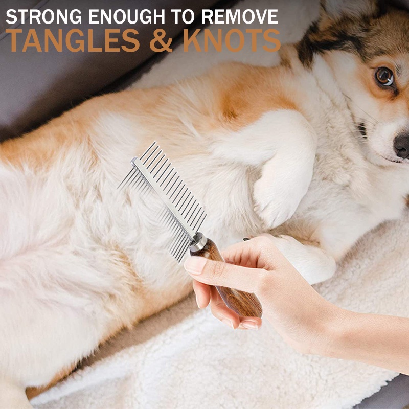 HamshMoc Lược Chải Lông Thú Cưng Hai Mặt Chống Rối Và Thắt Nút