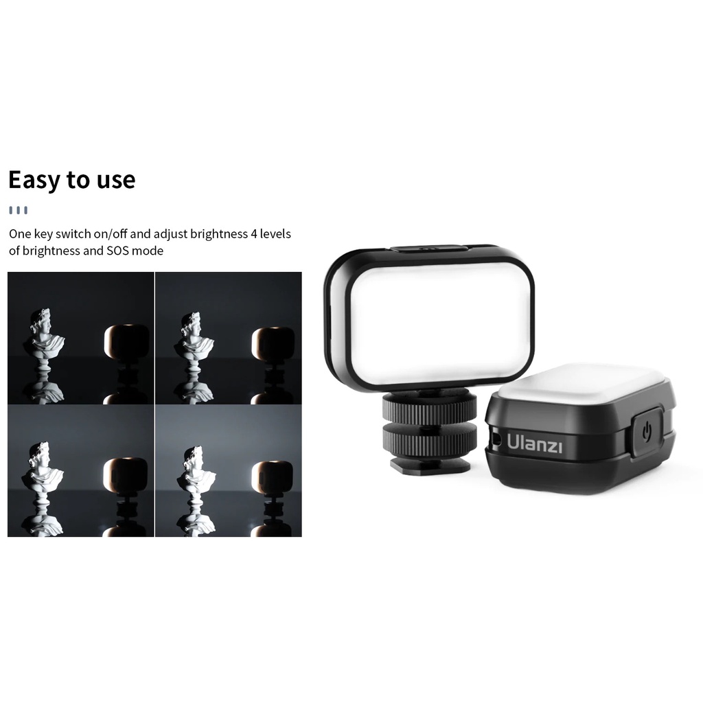 ULANZI VL28  - Đèn LED Siêu Mini, Đi Kèm Tấm Tản Sáng - Hàng Chính Hãng