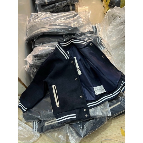 Áo khoác dạ bomber cho bé trai