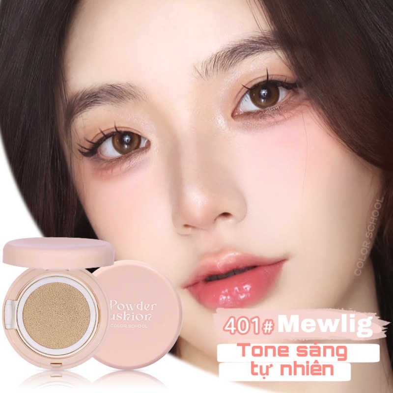 Phấn nước Cushion Color School che khuyết điểm nâng tone nhẹ trên da Mewlig