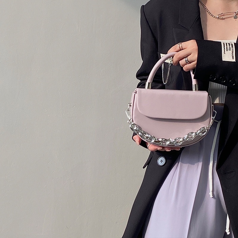 Mischa Túi Xách Da PU Màu Trơn Phong Cách Phương Tây Thời Trang Cho Nữ