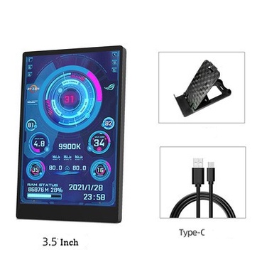 Màn hình Phụ Nhỏ hiển thị thông tin pc/laptop + 2 giá đỡ và dây nhiều theme