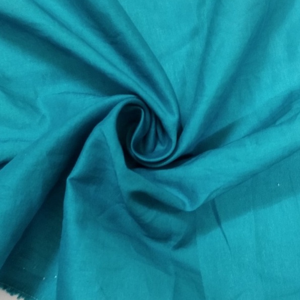 Khúc Vải thô Cotton Màu Xanh Cổ Vịt Trơn.Khổ 1m34.Chất Mỏng Mềm Rũ.Co Giãn Nhẹ.Thấm Hút Mồ Hôi.Cần Phải Lót.