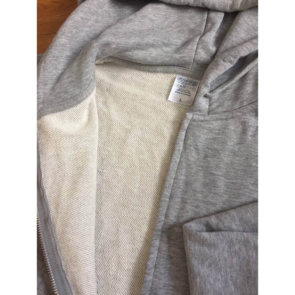 Áo khoác nỉ XUẤT HÀN có mũ, bo gấu, chất đanh lì, khoá kéo kim loại