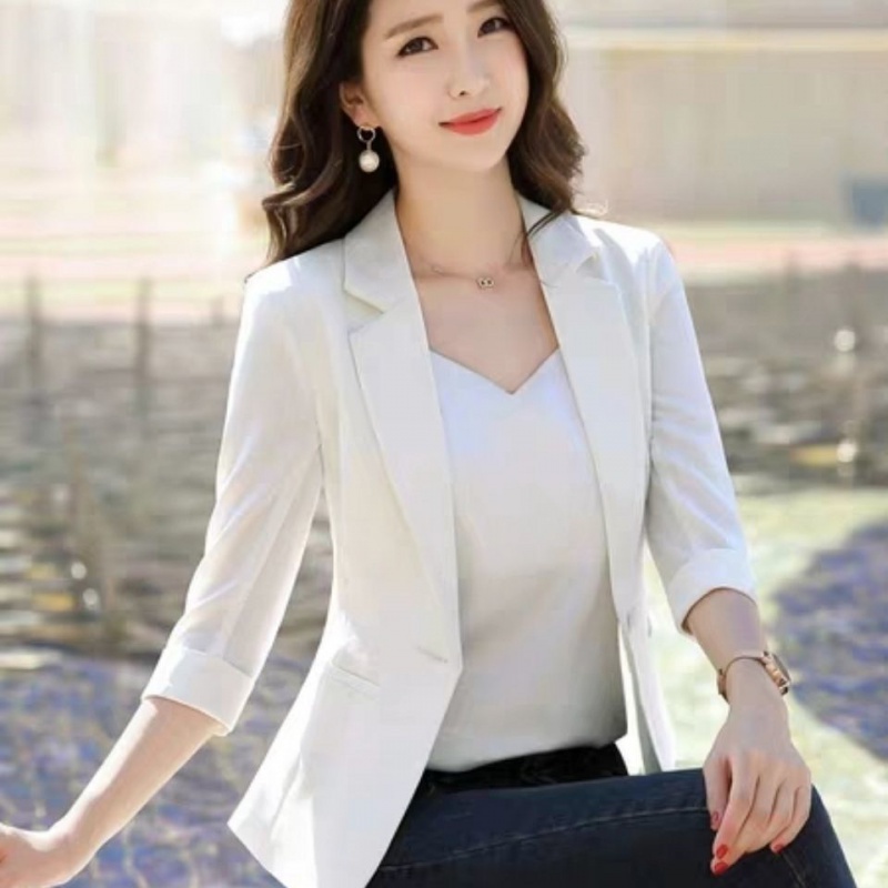 Áo Khoác Vest Tay Dài Dáng Ngắn Phong Cách Hàn Quốc Thời Trang 2022 Cho Nữ
